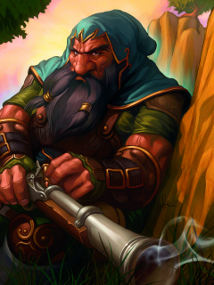 дворф, dwarf, world of warcraft, охотник, ружье, hunter