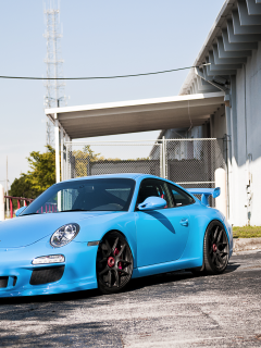 supercars, auto, city, cars wall, porshe gt3 rs, blue, cars