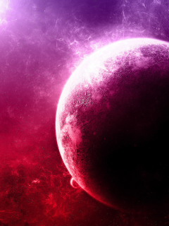 purple, планета, туманности, звезды