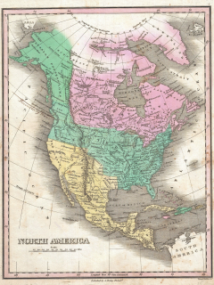 карта, США, Российская Империя, Канада, Мексика