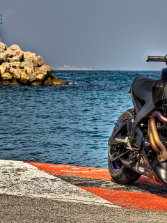 горизонт, moto, мотоцикл, берег, вода, камни, buell, мото обои, xb12s