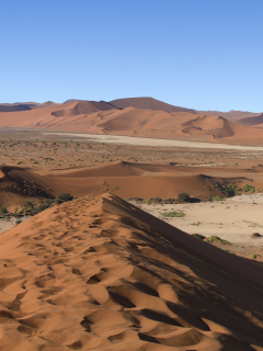 namibia, барханы, фото, пустыня, песок, кусты, south africa, дюны, южная африка, панорама, намибия, небо, горизонт