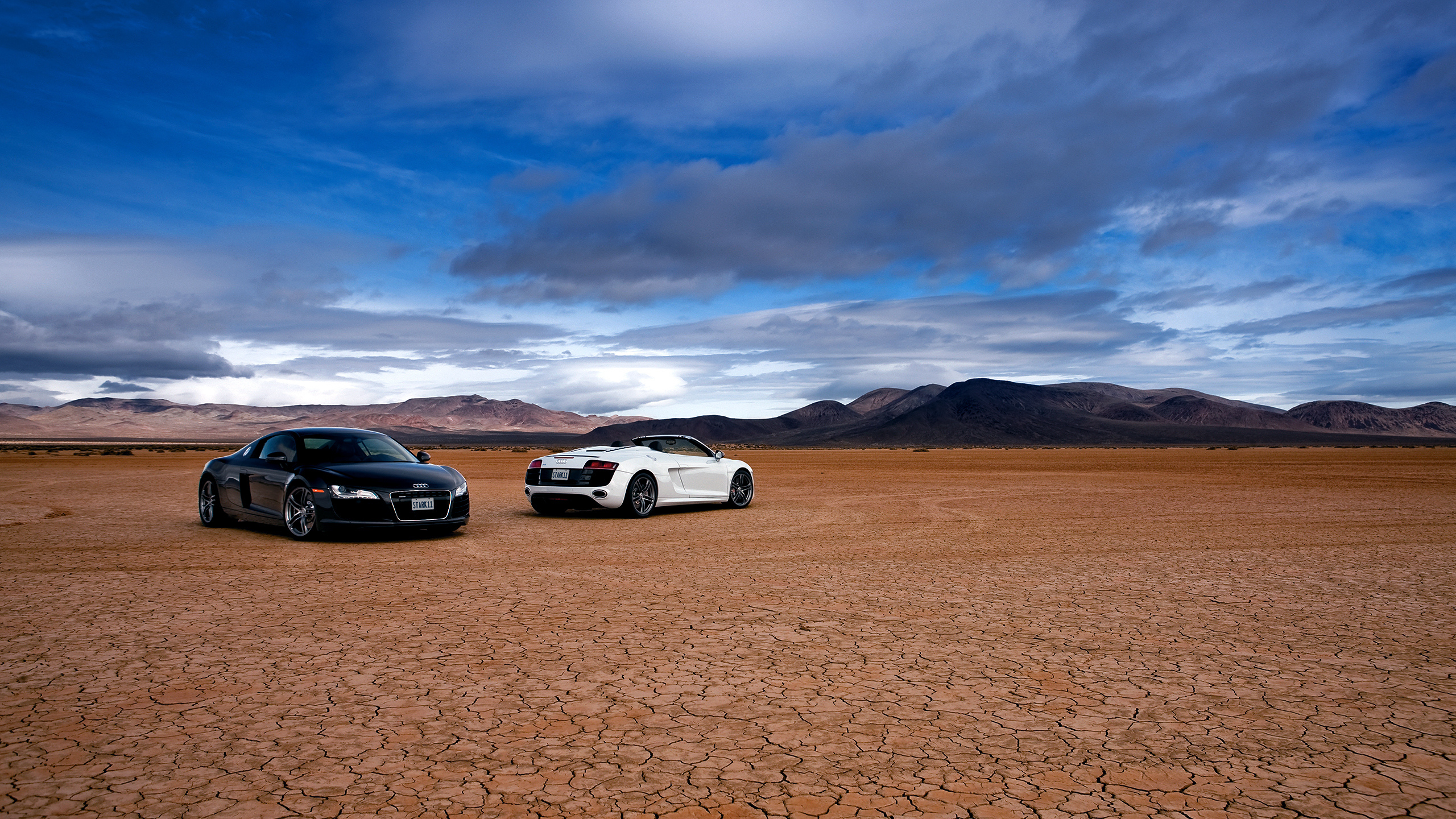 r8spyder, небо, audi, пустыня, две, 2011, облака