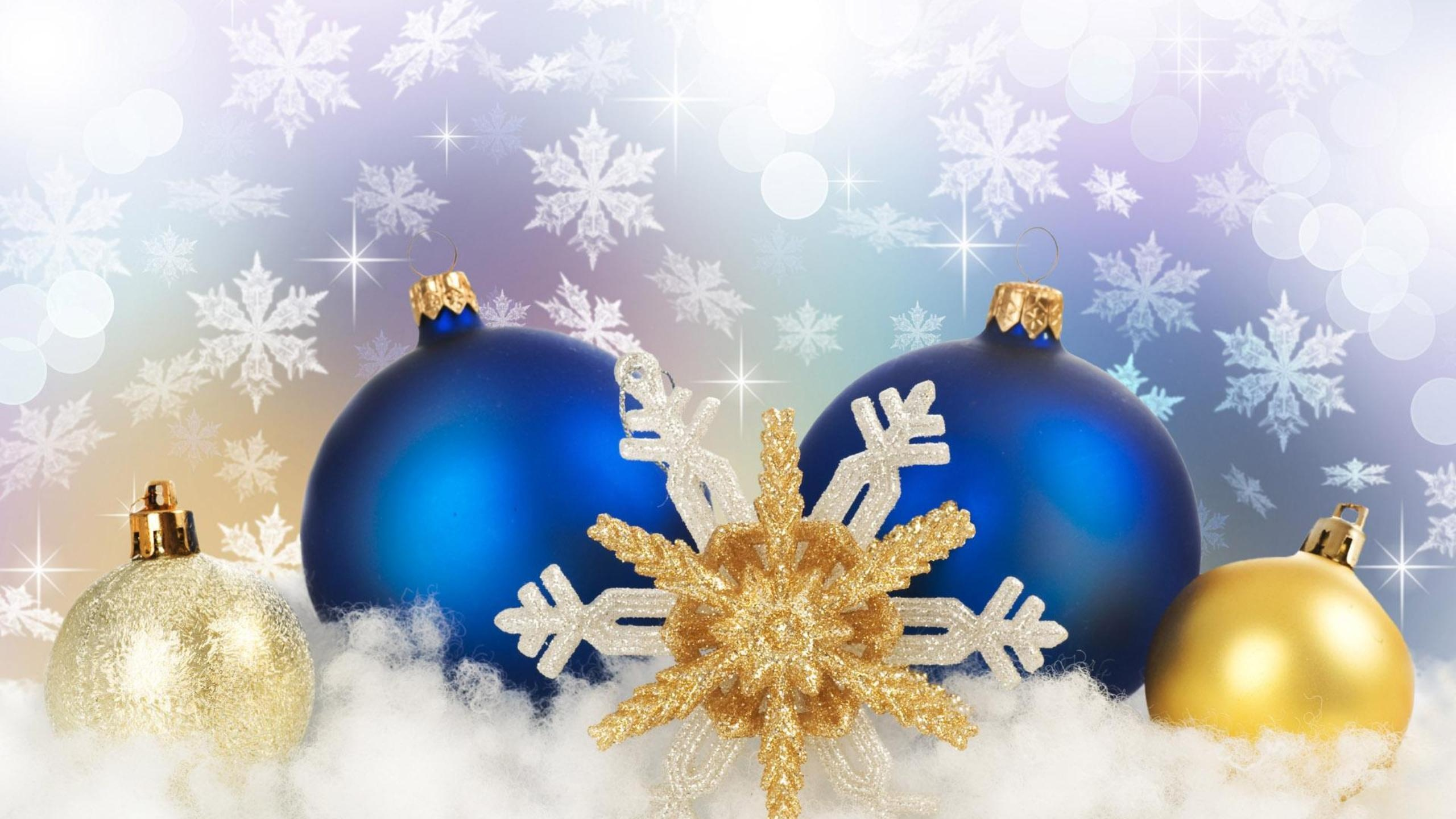 full hd, синий, шары, снежинки, золото, обои, wallpapers, серебро, новогодние