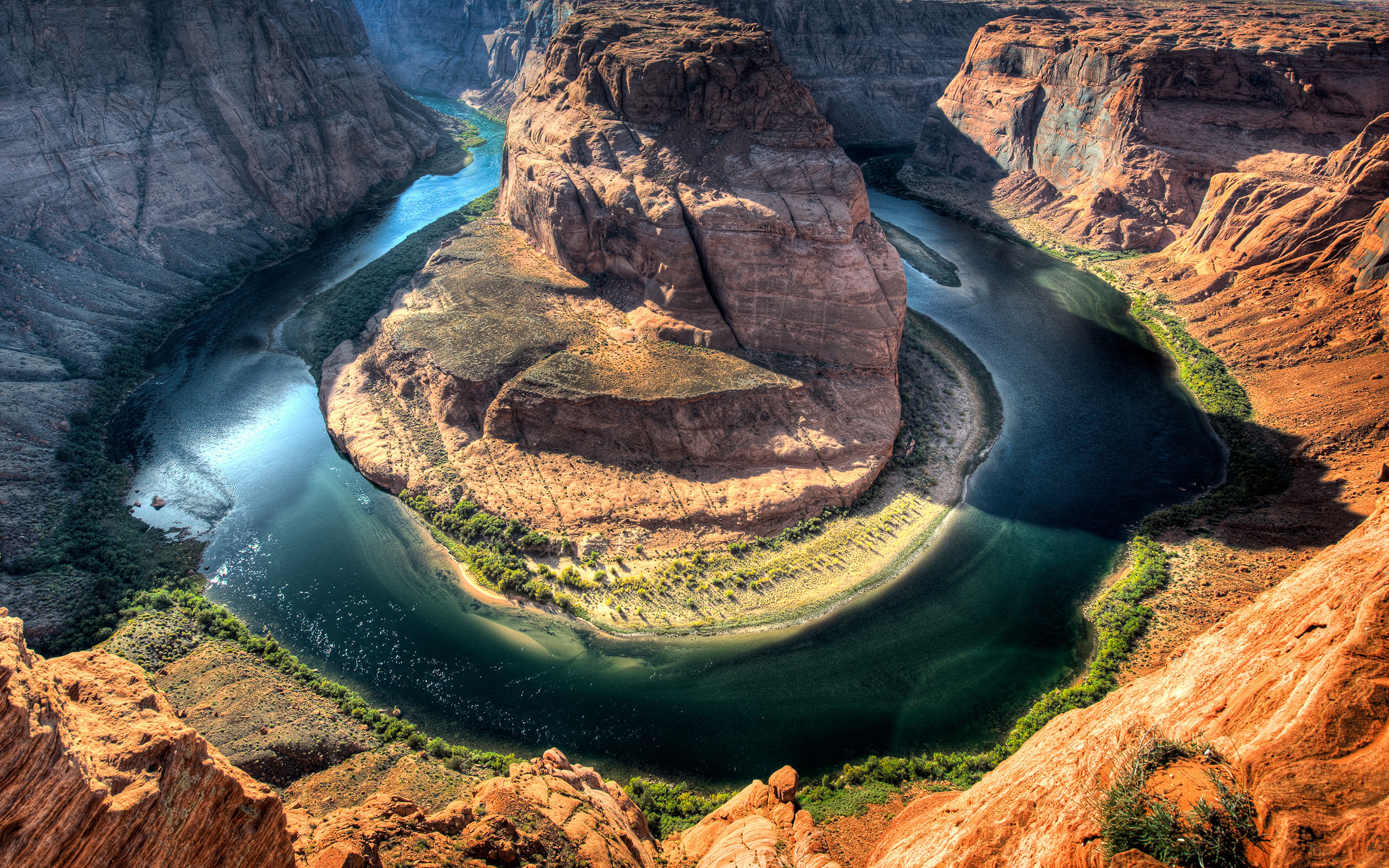 деревья, national, glen canyon, река, камни, recreation area, горы, utah