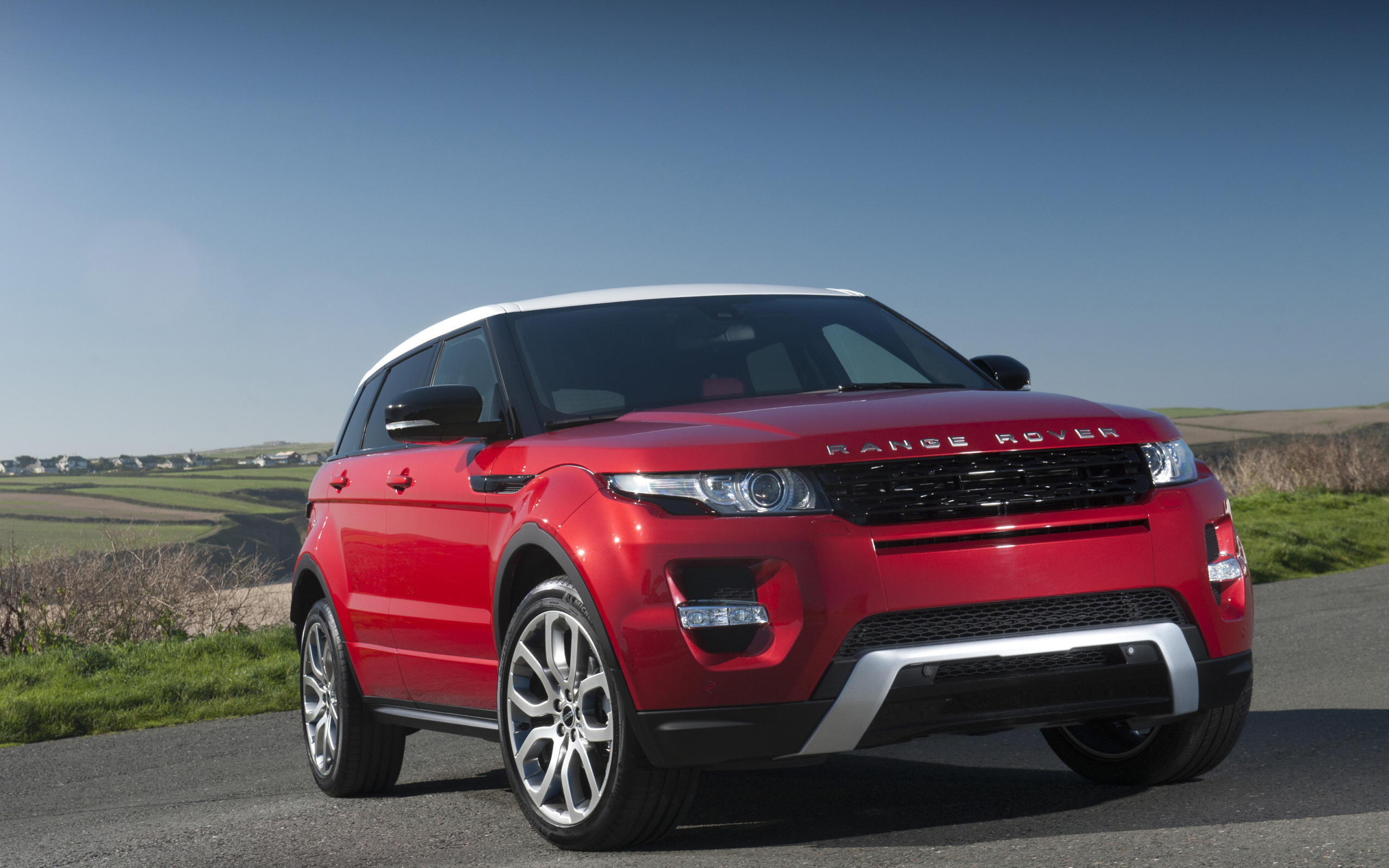 red, range rover, evoque