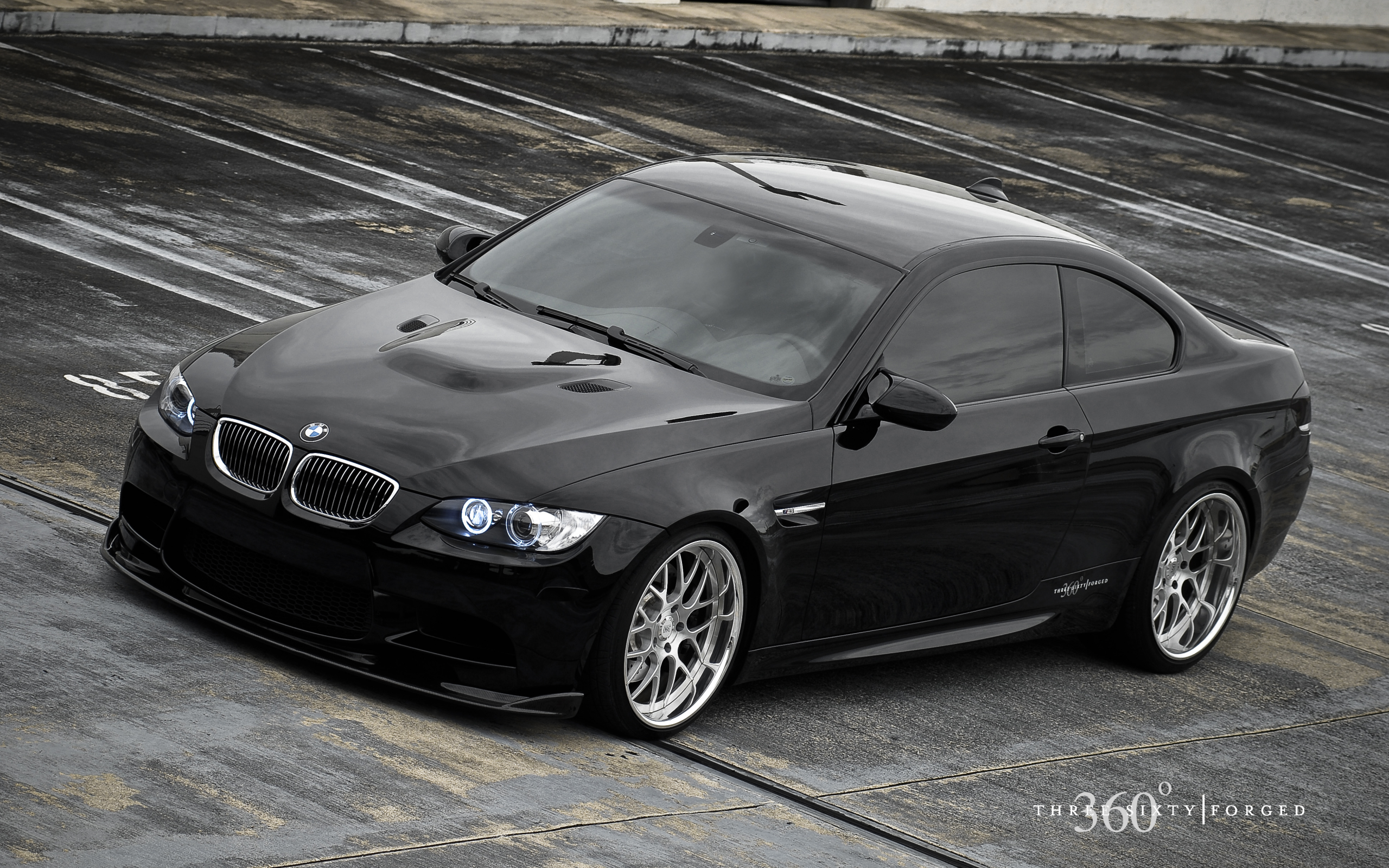 черный м3, 360 forged, bmw m3, широкоформатные обои