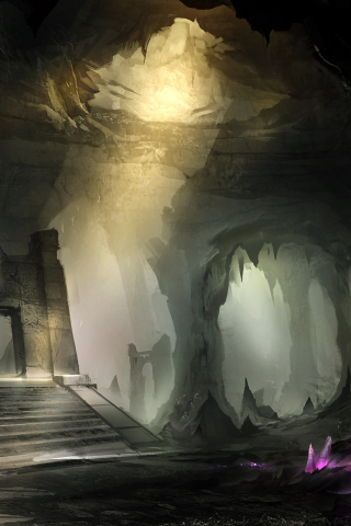 пещера, постамент, кристаллы, сталактиты, by yobarte, crystal cave