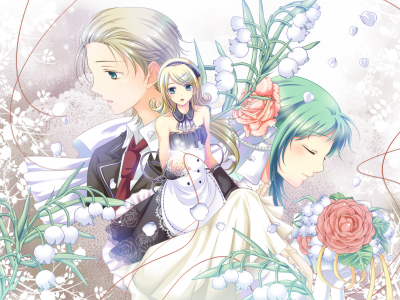 аниме, любовь, цветы, весна, ландыши, невеста