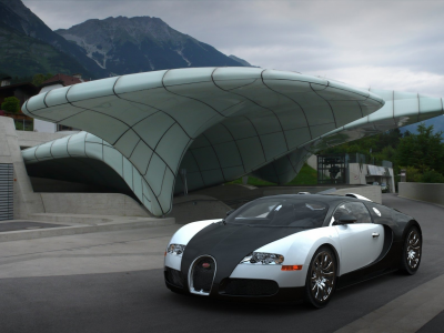 veyron, белая, bugatti