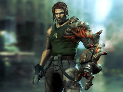 рука, bionic commando, пистолет