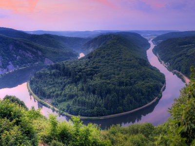 река, змея, германия, саар, небо