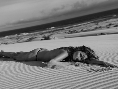 девушка, море, песок