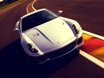 599 gtb, track, ferrari, speed, white