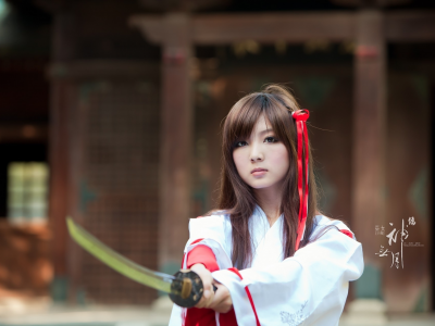 меч, девушка, японка