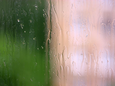 стекло, окно, капли, дождь, макро, фон, зеленый, бежевый, коричневый