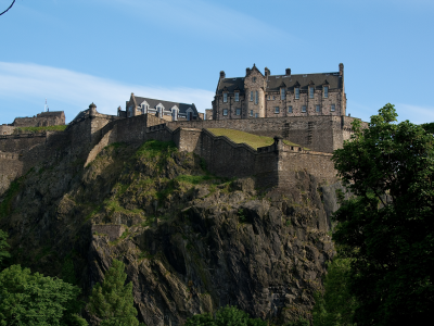 замок, эдинбург, скалы, крепость