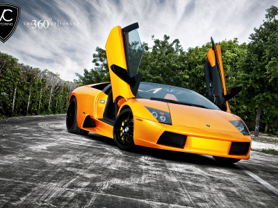 lamborghini на рабочий стол, lamborghini murcielago, 360 forged, обои желтый ламбо