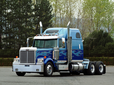 тягач, ex, truck, вестр стар, деревья, синий, western star, 4900, long haul, грузовик