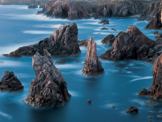 шотландия, берег, isle of lewis, скалы, море, камни