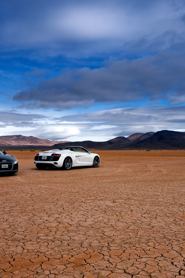 r8spyder, небо, audi, пустыня, две, 2011, облака