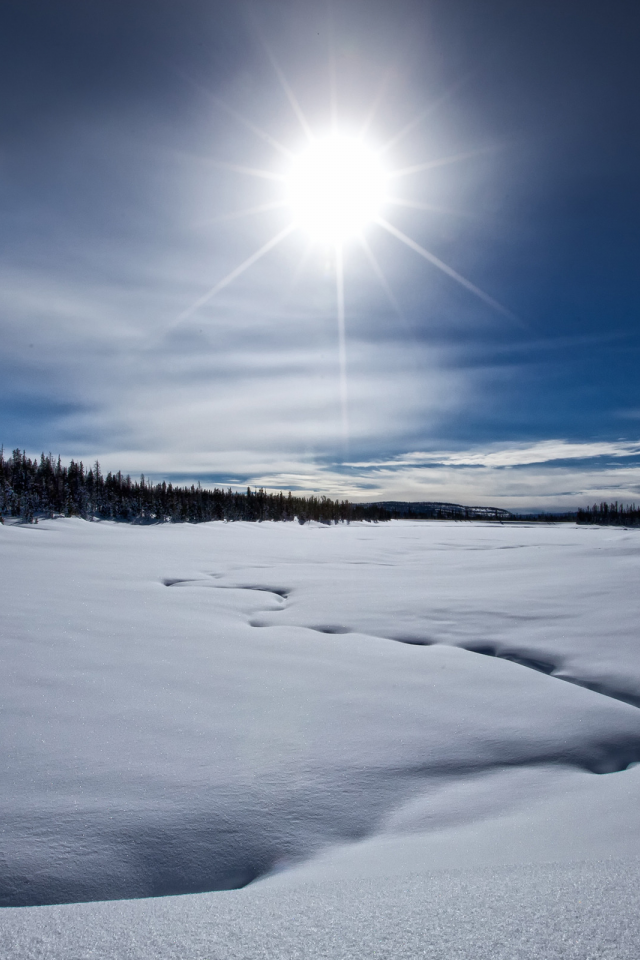 зима, озеро, frozen lost lake, снег