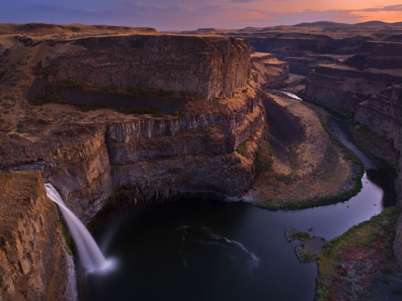 водопад, река, америка, айдахо, каньон