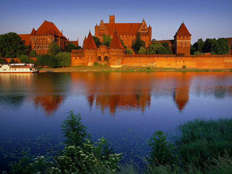 озеро, poland, польша, замок, in, castle