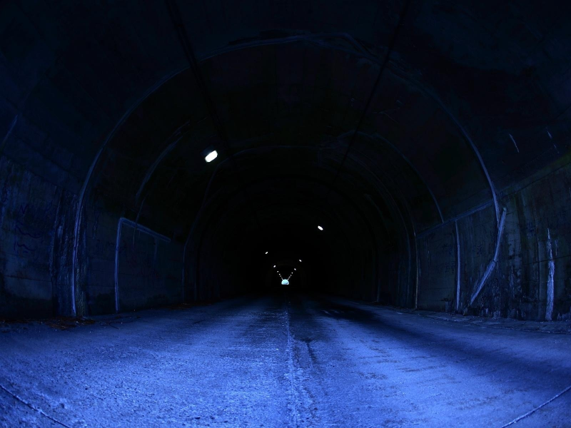 дорога, темный фон, туннель