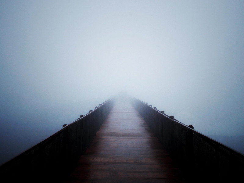 настроения, туман, мост, пустота, погода