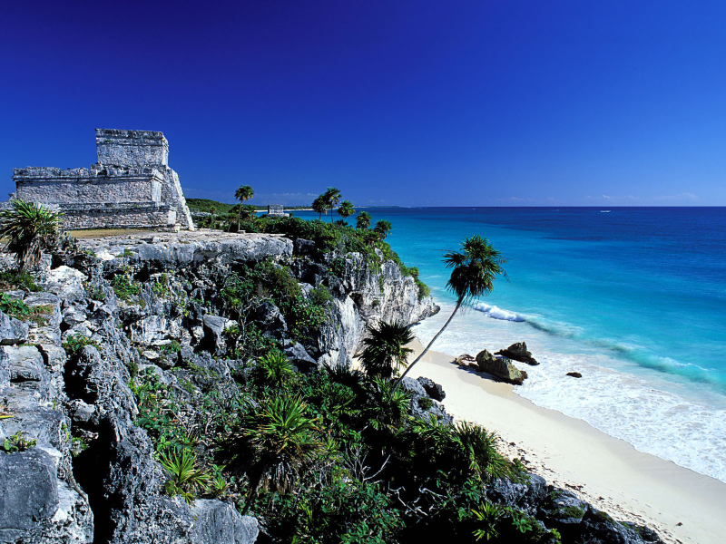 tulum, mexico, in quintana roo, sitio arqueol__gico maya de el castillo ubicado en quintana roo, mayan archaeological site of el castillo, tulum