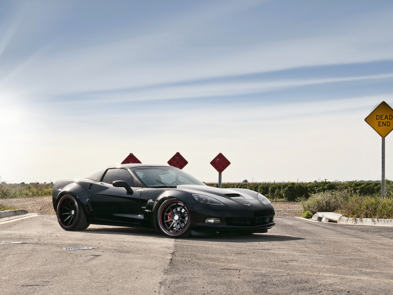 шевроле, z06, 360 three sixty forged, chevrolet, чёрный, corvette, black, передняя часть, корвет, дорожный знак