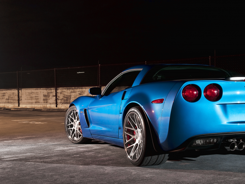 chevrolet, z06, корвет, 360 three sixty forged, шевроле, blue, corvette, голубой