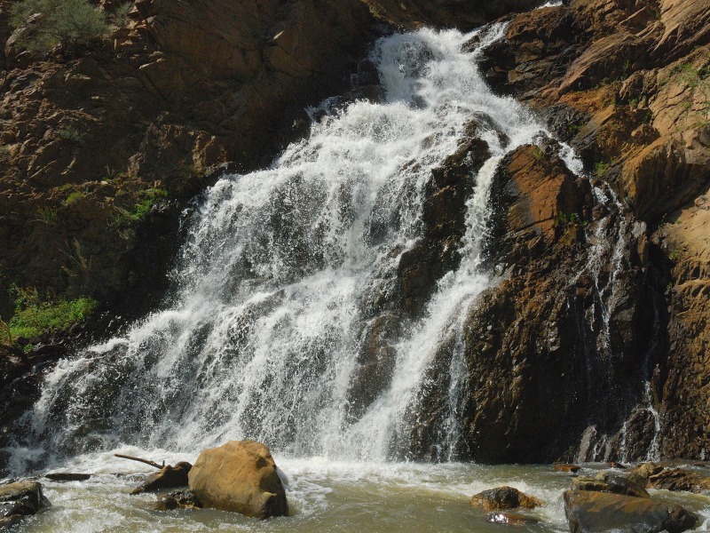 водопад, горная, река