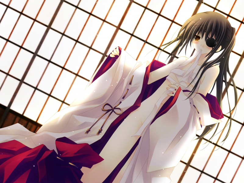 девушка, кимоно, повязка, бинты
