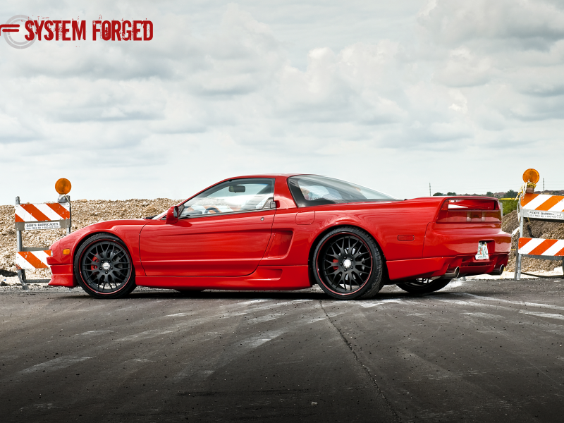 sf system forged, nsx, красная, задняя часть, red, акура, acura