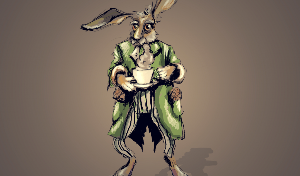чашка, заяц, алиса в стране чудес, пиджак, кролик