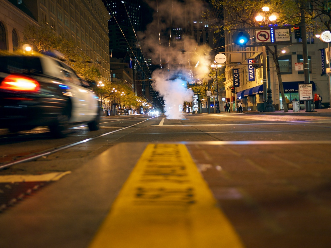 market street, ночь, san francisco, california, usa, калифорния