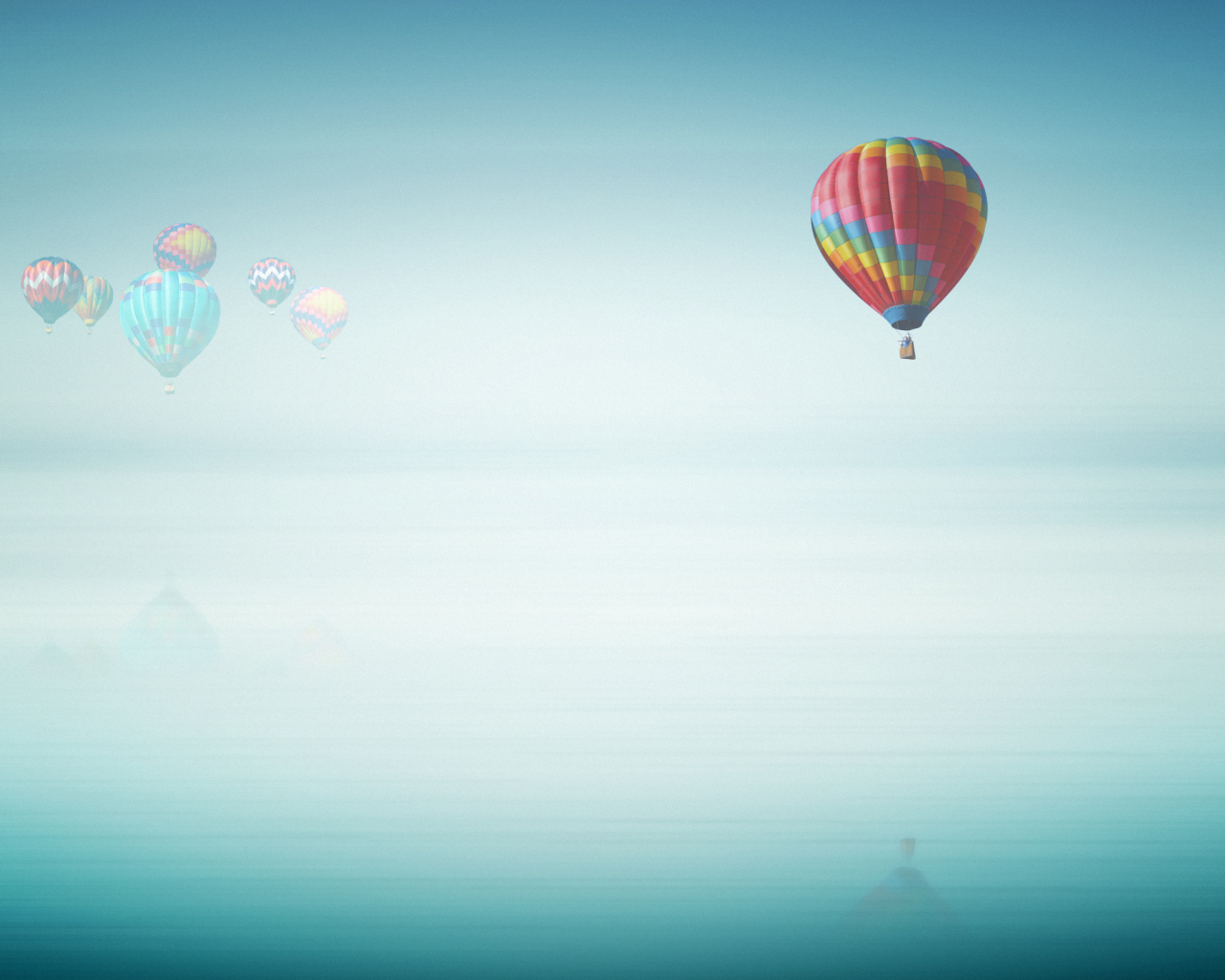 воздушные шары, воздушный шар, небо, полёт, пейзажи