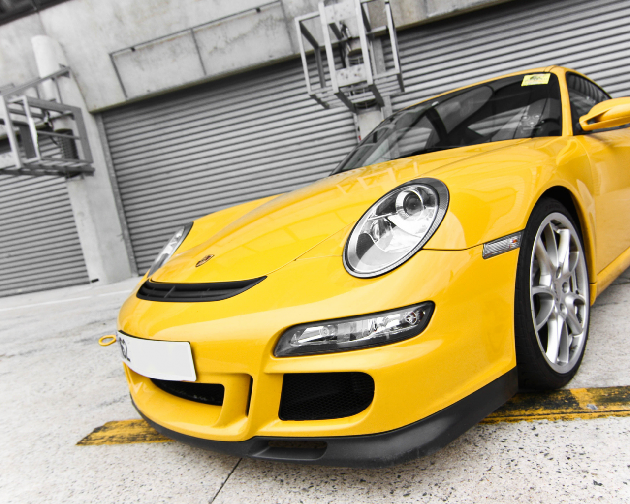 porsche 997 gt3, порше, приближение, суперкар, желтый, supercar