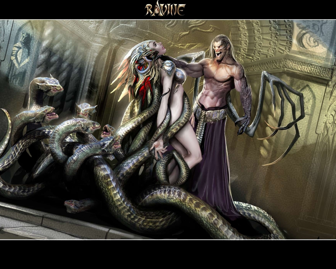 змеи, девушка, ravine heretic and the sinner, демон
