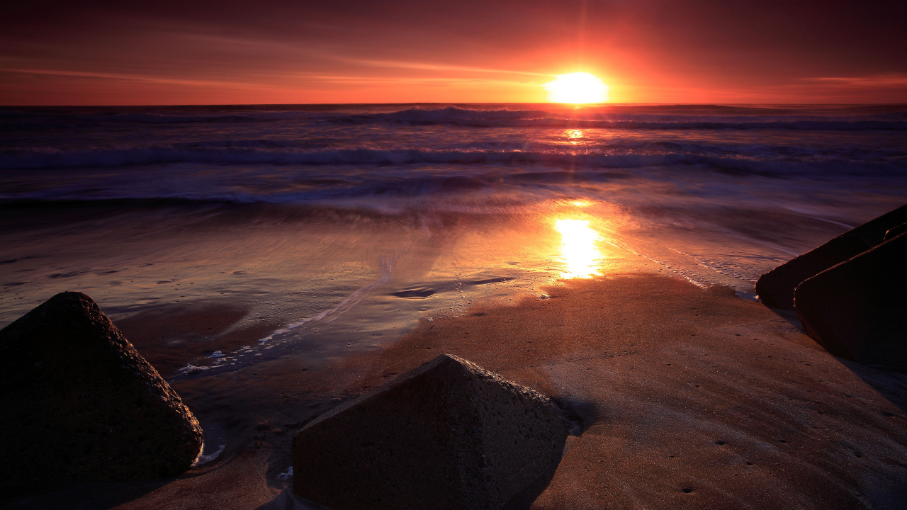 волны, скалы, закат солнца, море, вечер, океан, камень, волна, вода, берег, скала, песок, камни, солнце, пляжи
