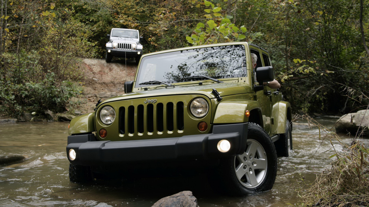 лес, jeep, машина, вода, джип, wrangler, автомобиль, бездорожье