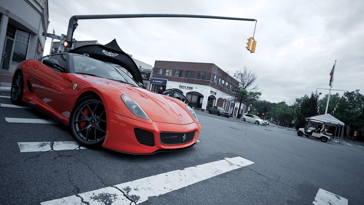 город, auto, city, ferrari 599gtb, фото, wallpapers, cars