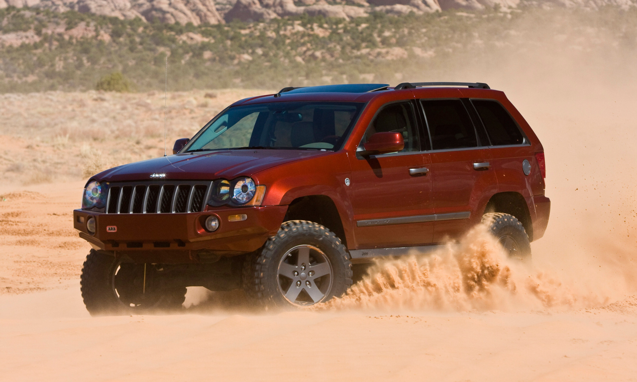 пустыня, отличные обои, jeep, песок, небо, дорога