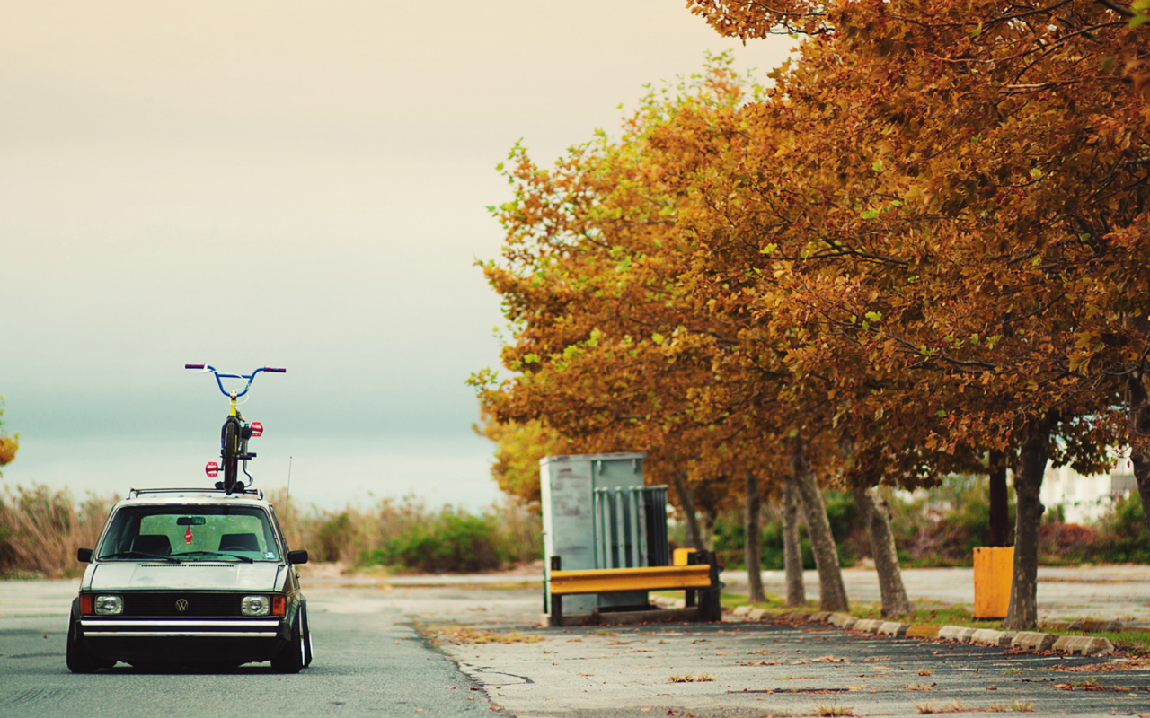 doll, rabbit, bike, volkswagen, осень, low, велосипед, фольксваген