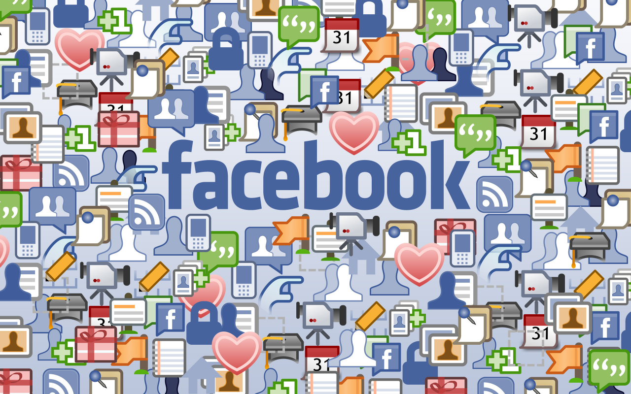 иконки, facebook, социальная сеть