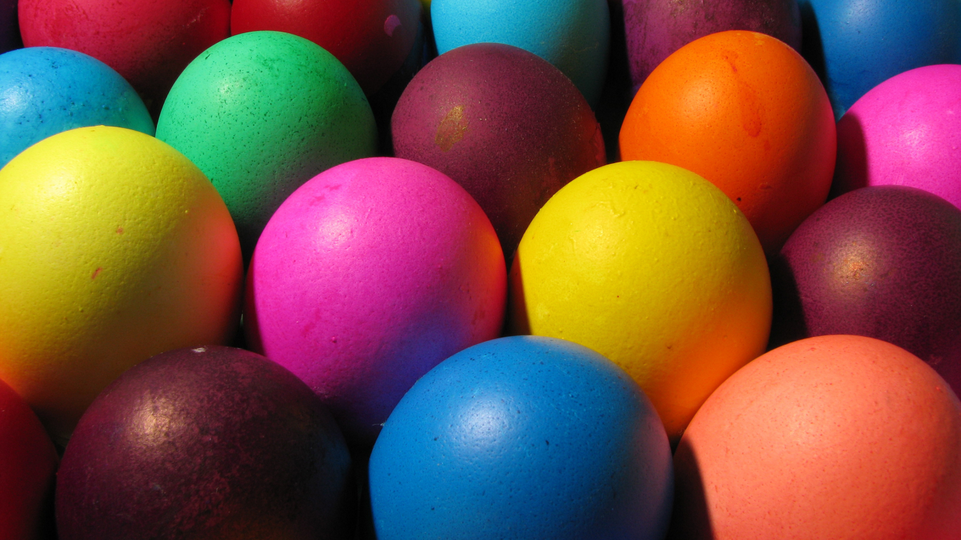 яйца, разноцветные, макро