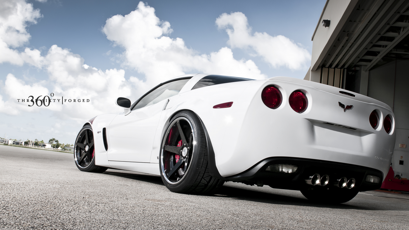 corvette, шевроле, задняя часть, корвет, chevrolet, z06, white, 360 three sixty forged