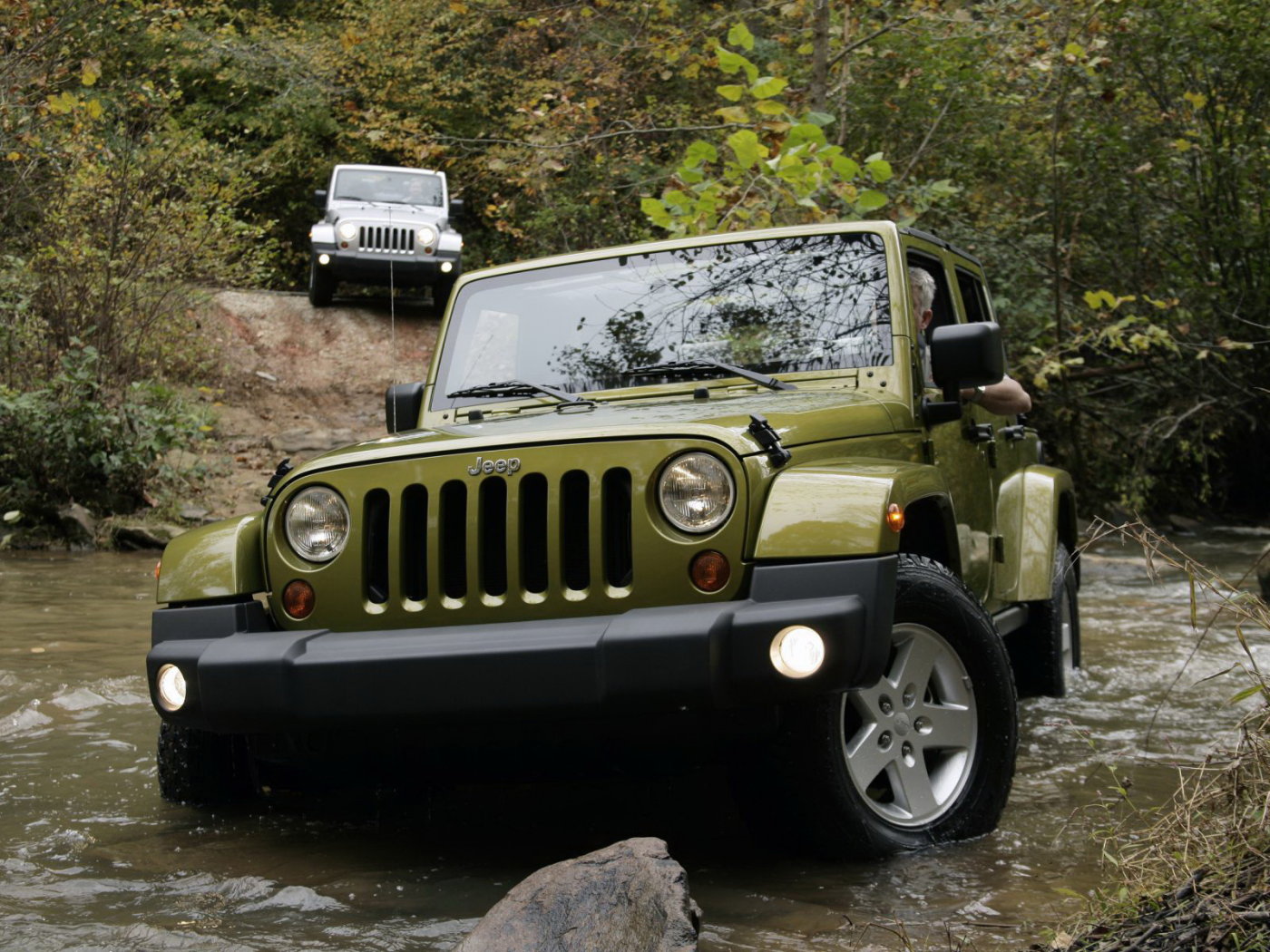 лес, jeep, машина, вода, джип, wrangler, автомобиль, бездорожье